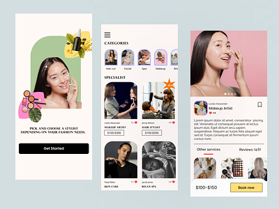 Beauty Service App 2022 app app design beauty branding color design fashion retro retro ui style ui ux