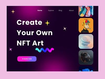 Day 3 - NFT Landing Page app branding day3 design illustration landing page nft nft landing page ui ux