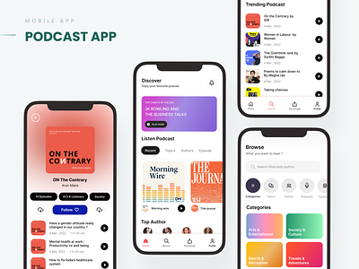 Podcast App app app podcase audio branding design graphic design podcast podcast app ui design ui uc ui ux ux