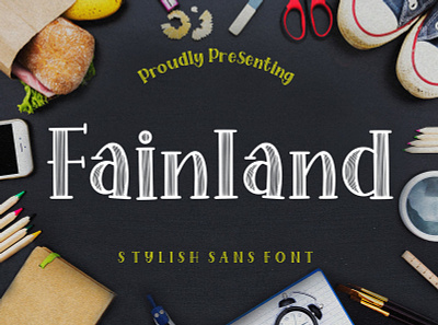 Fainland Stylish | Sans Serif Font brand branding brush font font font design font download fonts hand drawn kid sans serif typeface vintage vintage font