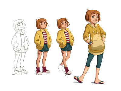 Character design: Sam cartoon character design concept art girl step by step