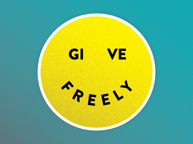 Give Freely sticker texture give freely giving give happy face sticker mule