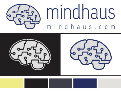 Mindhaus Branding Project brain branding circuit color color story icon logo