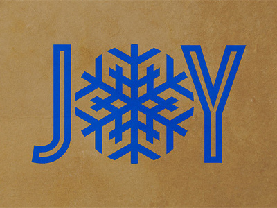 Joy blue brown snowflake