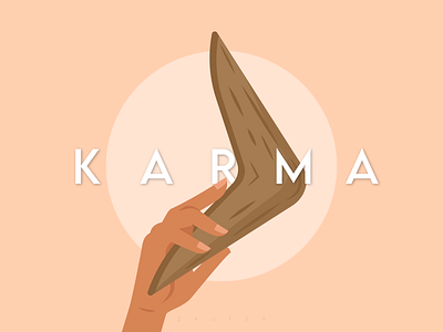 Karma is a Boomerang adobe illustrator creative design design design inspiration dribbble dribbble shot flat illustration illustrator instagram karma karmacracy leisure vector