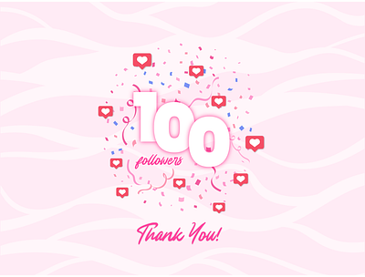 Thank you!! 100 followers adobe illustrator branding creative design design design inspiration flat illustration illustrator typography vector