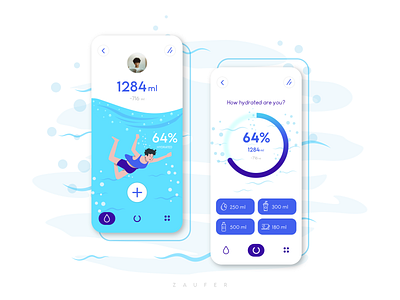 Get Hydrated - App Concept adobe illustrator app app design design hydration illustration illustrator logo minimal ui ux vector water