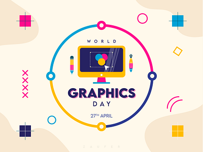 World Graphic Day - 27th April adobe illustrator branding design design inspiration flat icon illustration illustrator vector web world graphics day