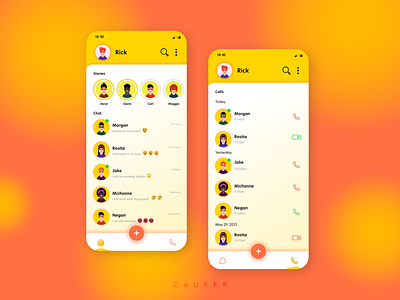 Messaging App - Product Design UI adobe xd branding call chat color design figma messaging mobile mobile app product design ui ux