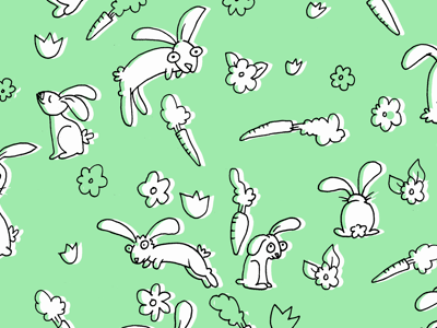 Bunny Pattern bunny cartoon green pattern rabbit