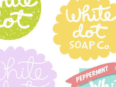 Soap Logo Brainstorming dot hand lettering logo soap