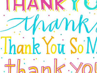 thank you hand lettered