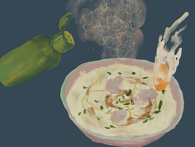 Breakfast of Thailand: Thai Pork Congee breakfast food illustration photoshop