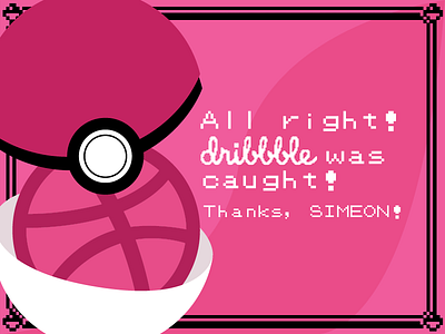 Caught DRIBBBLE! debut illustrator invite new photoshop pink pokemon pokéball pokémon sok thank you
