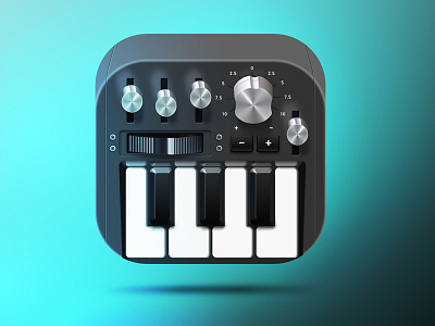 Music App Icon android app icon ios music piano syntezator ui