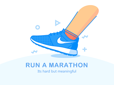 Run a marathon foot illustration leg marathon shoe