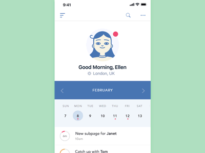 Your Daily affairs assistant animation app art character gif illustration line mg ui
