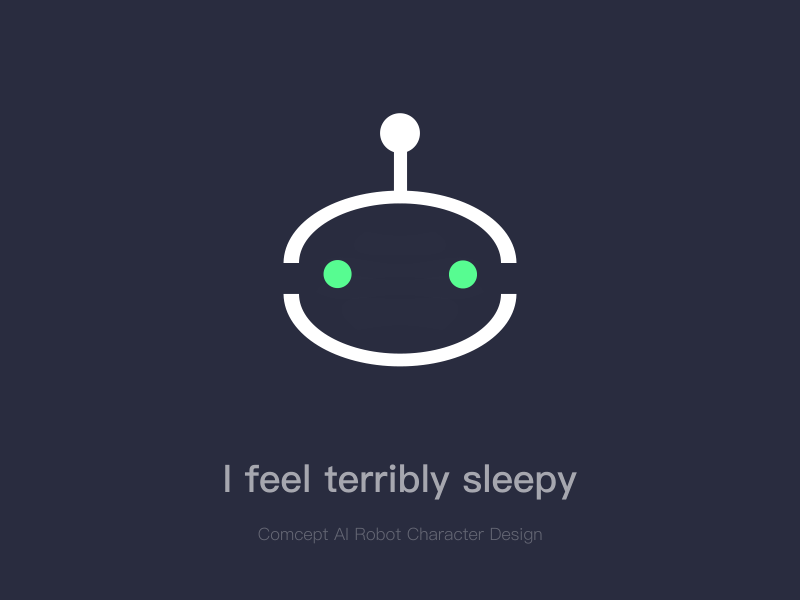 She feel terribly sleepy ai anim assistant character gif robot sleepy