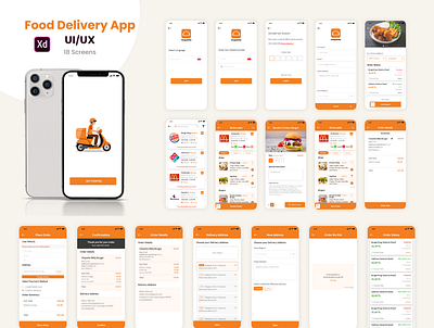 Food Delivery- Full App Concept app design branding design flat icon landing page design minimal mobile app design mobile ui typography ui uiuxdesign ux vector web website