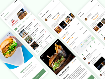 Food Rating App UI animation app branding design food foodapp illustration landingpage logo minimal rating review typography ui ux