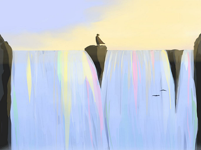 Waterfall illustration illustration landscape waterfall