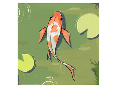 Koi fish in a pond