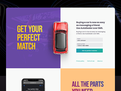 AutoDealer Website Exploration design interface landing page ui web