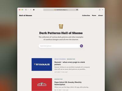 Dark patterns Hall of Shame app casestudy darkpatterns design interface ui web