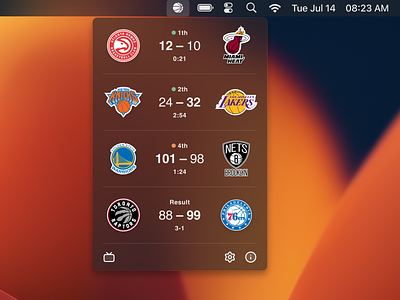 NBA macOS App app design mac macos nba ui ux