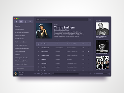 Clementine Music Player Redesign app design interface mac app music music app ui