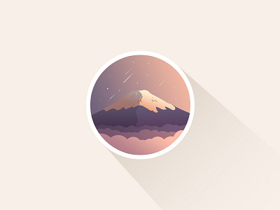 FujiSan cloud fujisan icon icon one day illustrator japan mountain night photoshop star