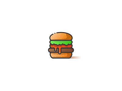Hamburger eat food hamburger meat sketch sweet taste