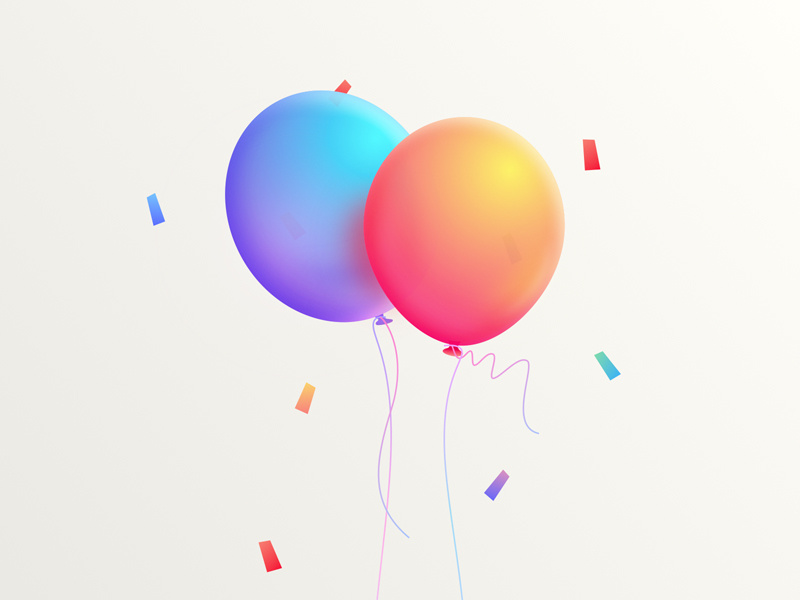 Balloon'S Love sketch illustrator photoshop clean fly yellow red blue family love balloon