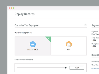 Deployment Page affordance cloud crm csv enterprise radio button