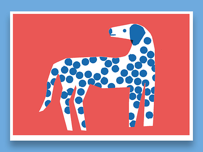 Spotty Dog dalmatian dogs illustration print risograph