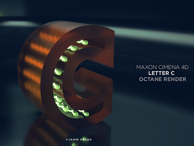 Neon Bulb Sign Letter C