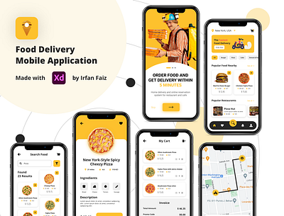 Food Delivery Application app application delivery design food iphone logo online ui uiux ux
