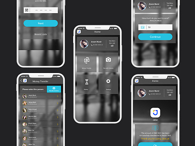 JABE App - Online Money Transfer app dark finance iphone jabe money online transfer ui ux application