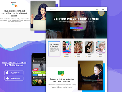 Website - Paid Video Streaming channel earning interface live ui ux video