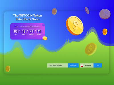 Cryptocurrency - Pre Sale bitcoin currency dashboard modern sale token ui ux