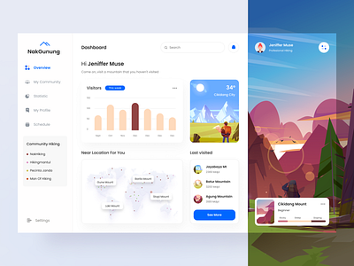 NakGunung Dashboard blue brown clean dashboard design ilustration mount ui ui design user interface ux