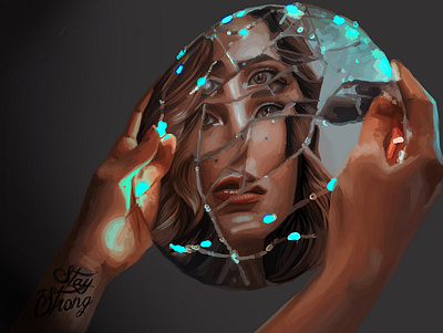 The Broken Mirror art digital digitalartist drawing