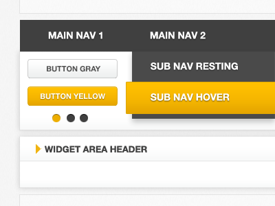 Invue UI #2 buttons ui website yellow