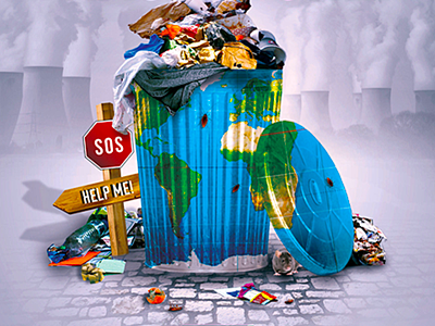 Trash World Flyer animal cause climate change earth saving eco posters ecology protest environment poster global warming pollution plants protect the planet sos help volunteer awareness world trash can