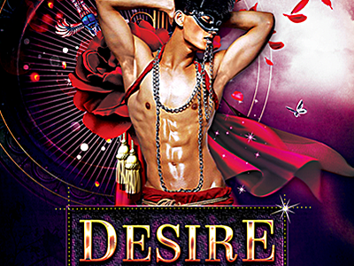 Desire Flyer chinese asian dream cinematic heroes erotic sex gay exotic sensual flyer fascinating seductive love warrrior fighter manga show nightclub event old tale story passion posters sexy yaoi sword dagger