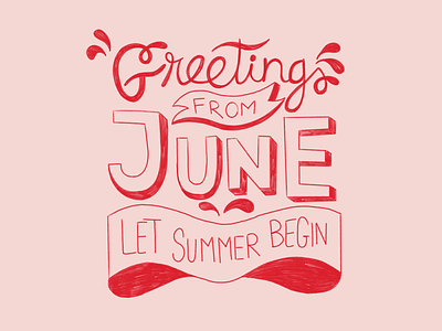 Let summer begin chalk design font hand handmade handmadefont illustration letter pink procreate red script summer texture typography