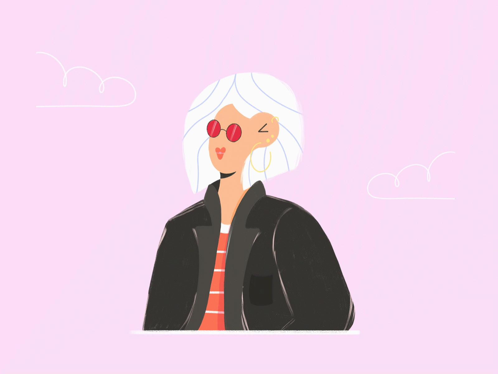 Rock'N'Roll badass bubblegum character color design girl illustration motion pink procreate rock rock and roll