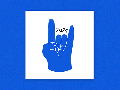 Bye Bye 2020 blue design finger hand hell yeah illustration monochrome positive procreate vibes