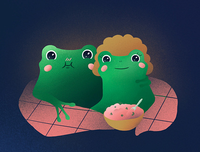 Frog Day Online Card flat frog illustration postcard
