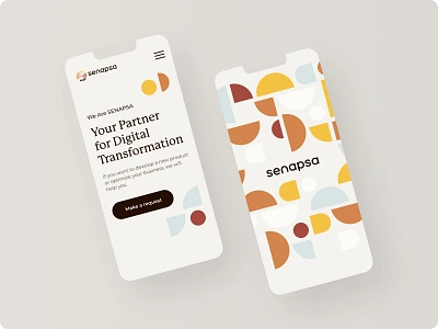 Senapsa website mobile 60s color design flat mobile ui